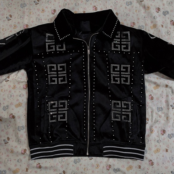 Givenchy Rhinestone Logo Velvet Jacket - Picture 4 of 16